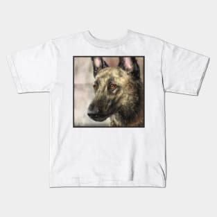 A Painting of a Brindled Dutch Shepherd Kids T-Shirt